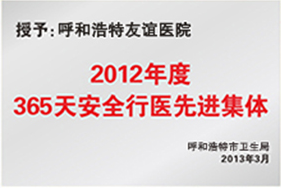 2012年度 365天安全行医先进集体